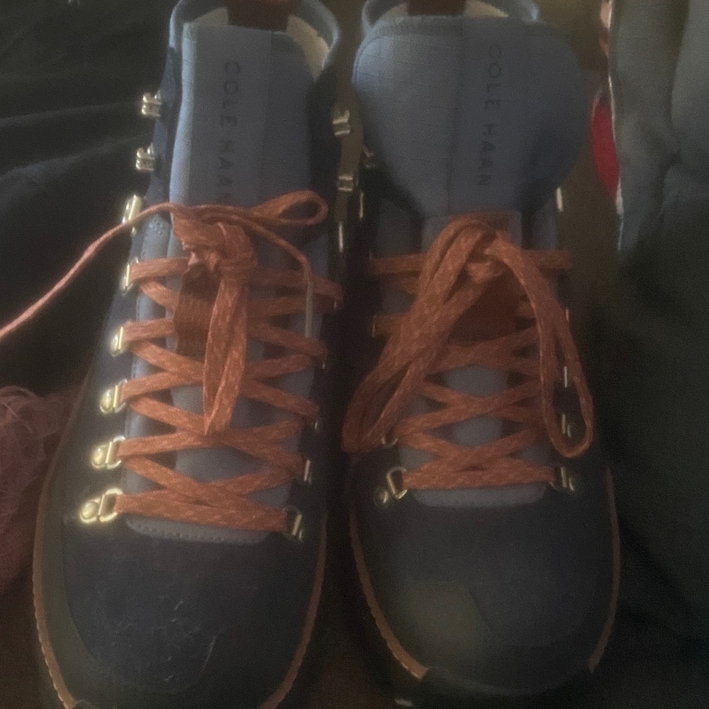Cole Haan Men's Navy and Tan Boots